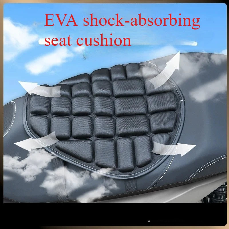 For Motorcycle Seat Cushion Shock  Breathable Pressure Relief  Pad EVA Anti-slip ScooterMat Long Ride Seat cushion accessories