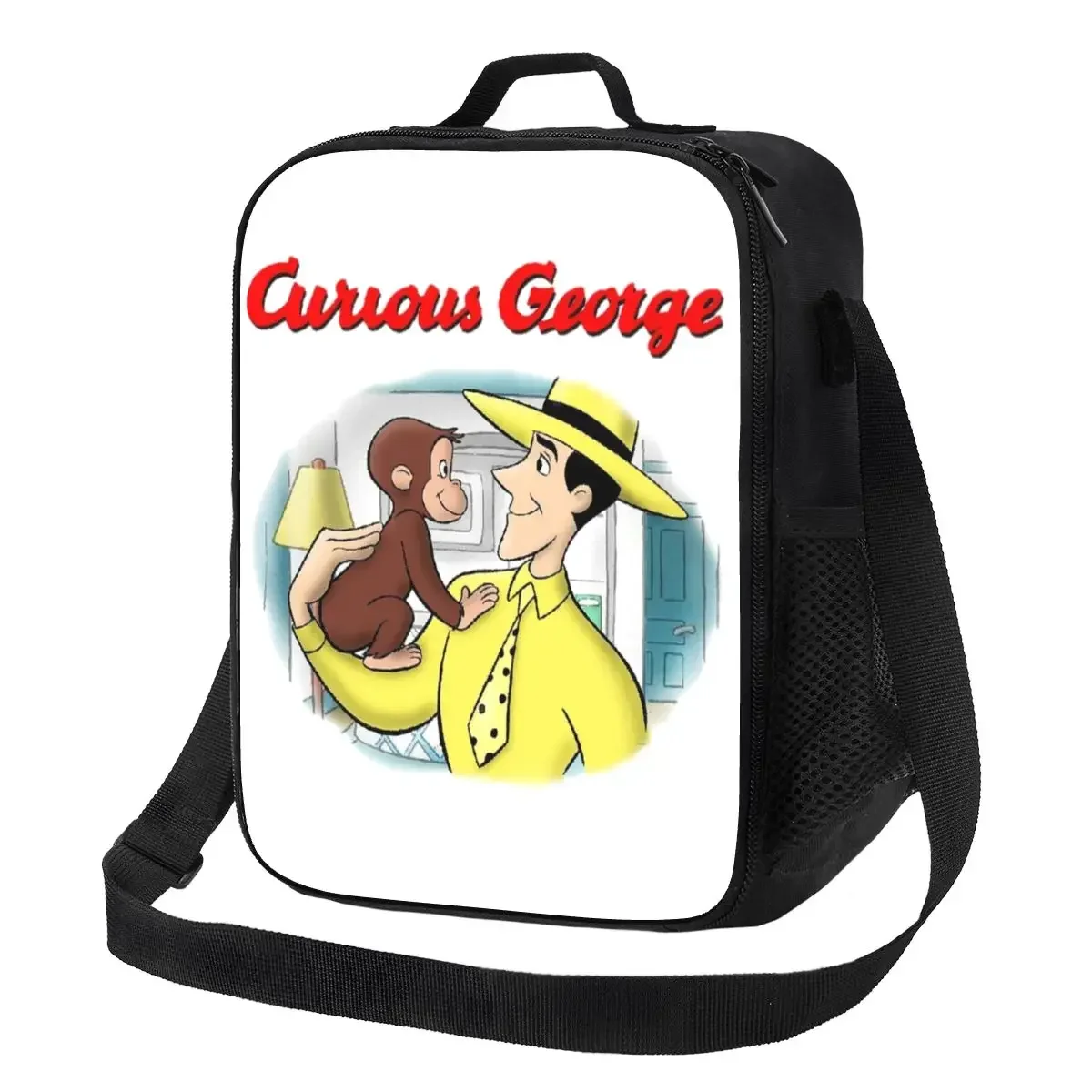 

Термоизолированные сумки для обеда Curious George, женская многоразовая сумка для обеда для школы, многофункциональная коробка для еды Bento