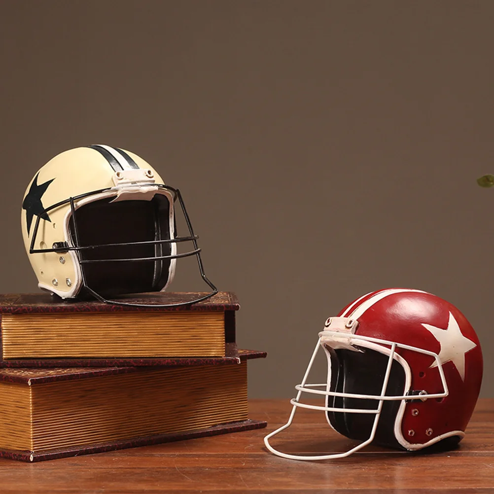 

1Pcs Vintage Red Resin Football Desktop Ornament Creative Resin Craft Home Office Living Room Football Decoration