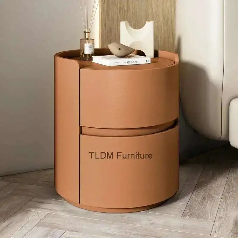 

Dresser Round Organizer Bedside Tables Nightstands Luxury Minimalist Sedentary Table Wooden Living Room Bedroom Furniture
