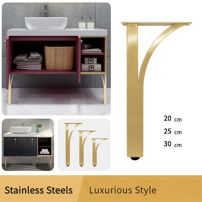 Bathroom Cabinet Floor Feet Coffee Table Stand TV Cabinet Feet Stainless Steel Modern Light Luxury Furniture Support Metal Legs