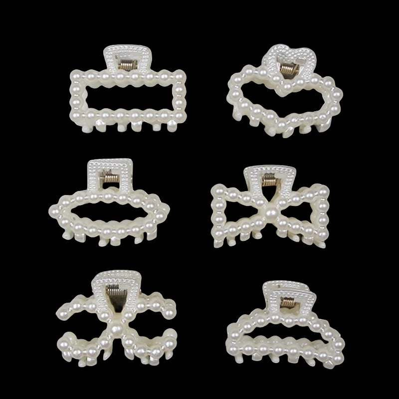 Korean Fashion Women Girls Small Mini Pearl Hair Claws Hair Clips Headwear Hairpin Crab Barrette Ornament Hair Accessories
