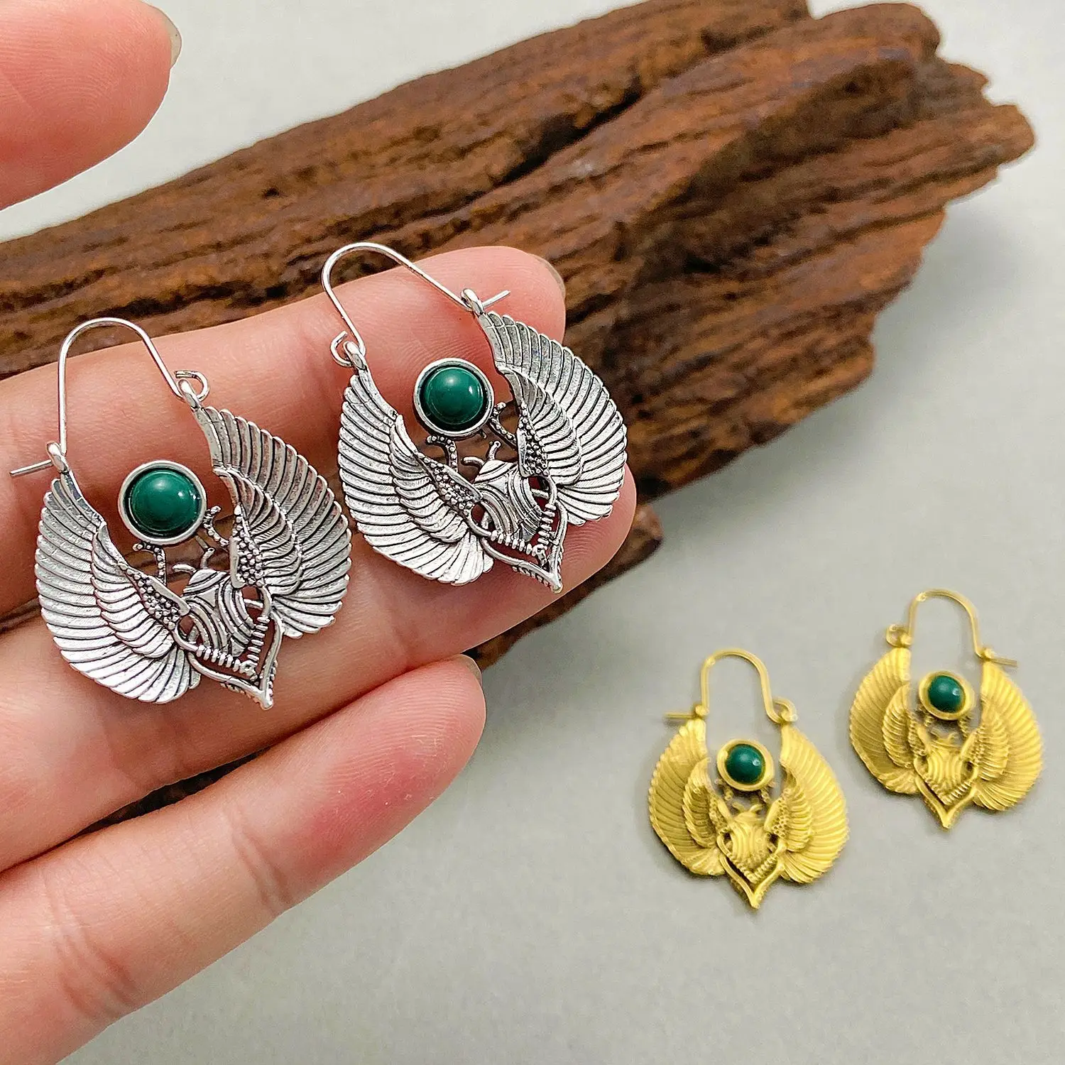 Ethnic Style Wings Moth Drop Earrings For Women Fashion Ancient Egypt Alloy Ears Accessories Jewelry Gift Festival Party Banquet