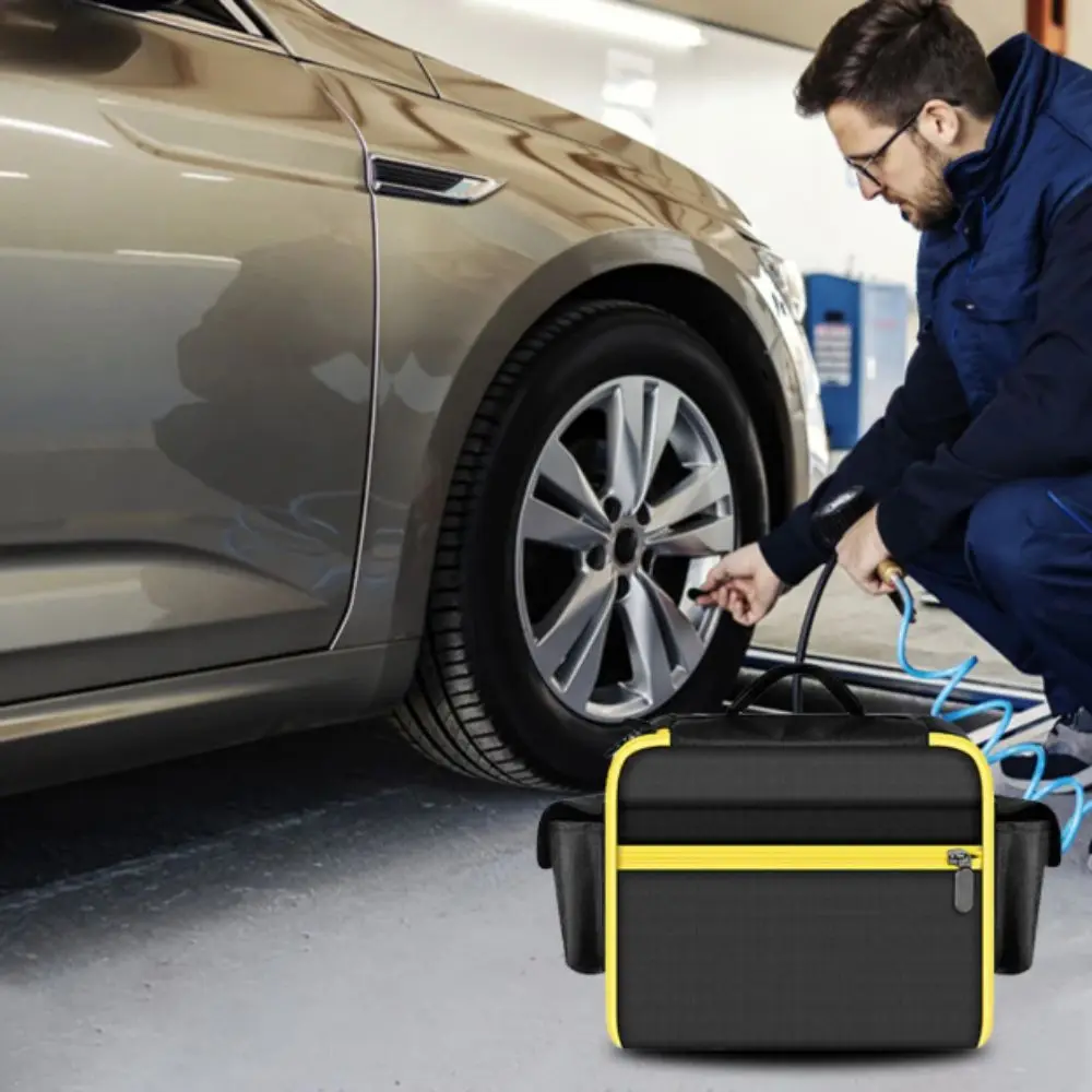 ツール収納-ポケット付き-エアコンプレッサー-キャリングバッグ-傷防止-コードレスツール収納ホルダー-オーガナイザー-タイヤインフレーター収納