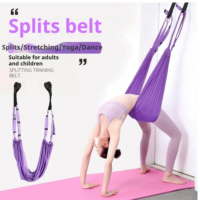 

Yoga Aerial Silk Set Woman Hammock Back Legs Stretching Swing Pilates Accessories Elastic Fitness Belt Home Gym Equipment