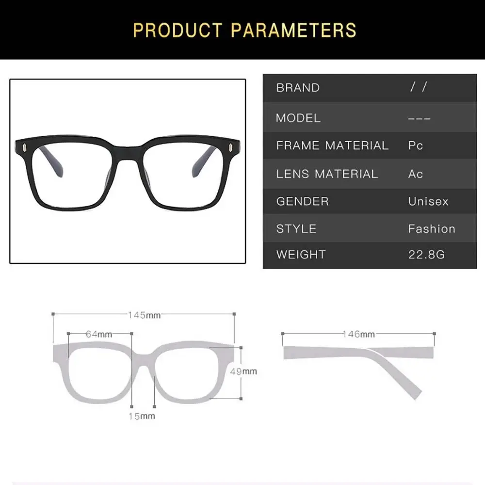 Frame Transparent Square Clear Lens Glasses Women Eyeglasses Black Frame Eyeglasses Korean Computer Eyewear Fake Glasses