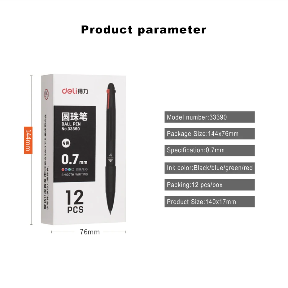 Deli 4-in-1 Kugelschreiber 0,7mm Mehrfarbige Tintenpatrone Multifunktionsstifte für Marker Schreiben Scrapbooking Schreibwaren Zurück zur Schule – Detail 9