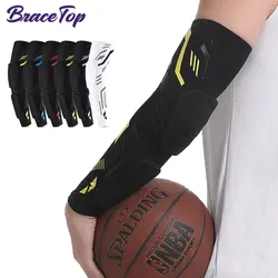 1 Pcs Arm Sleeves Compression Elbow Pads Use for Sports and Daily Support, Padded Elbow Forearm Sleeves Arm Protective Support