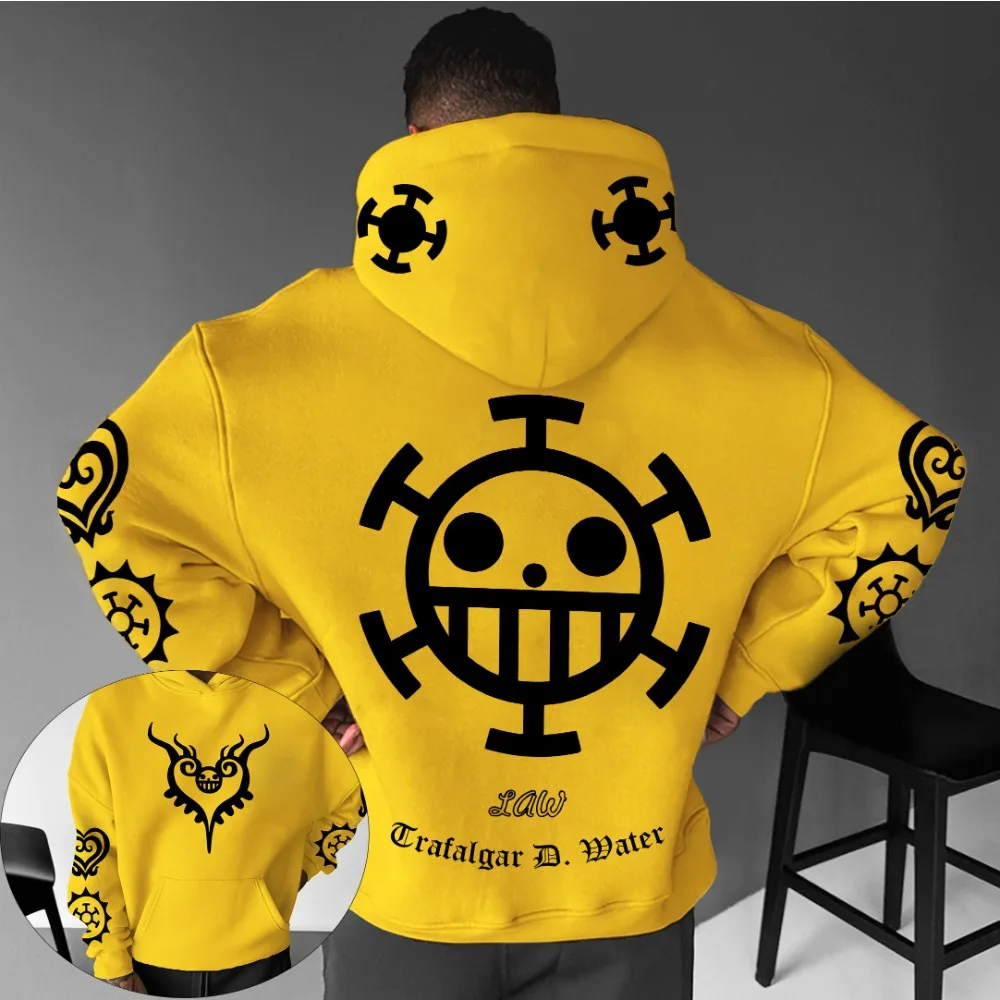 ONE PIECE Felpa con cappuccio da uomo Maglione Cuore Pirati Anime giapponesi Estate Autunno Ragazzo Manica lunga per bambini Y2k Confezione genitore-figlio