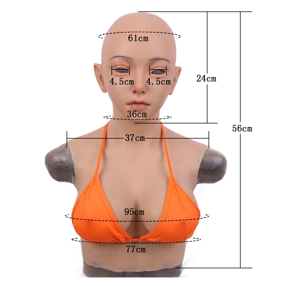 Silicone Female Mask with Boobs Realistic Silicone Breast Forms Fake Boobs Transgender Cosplay for Cosplay Crossdresser