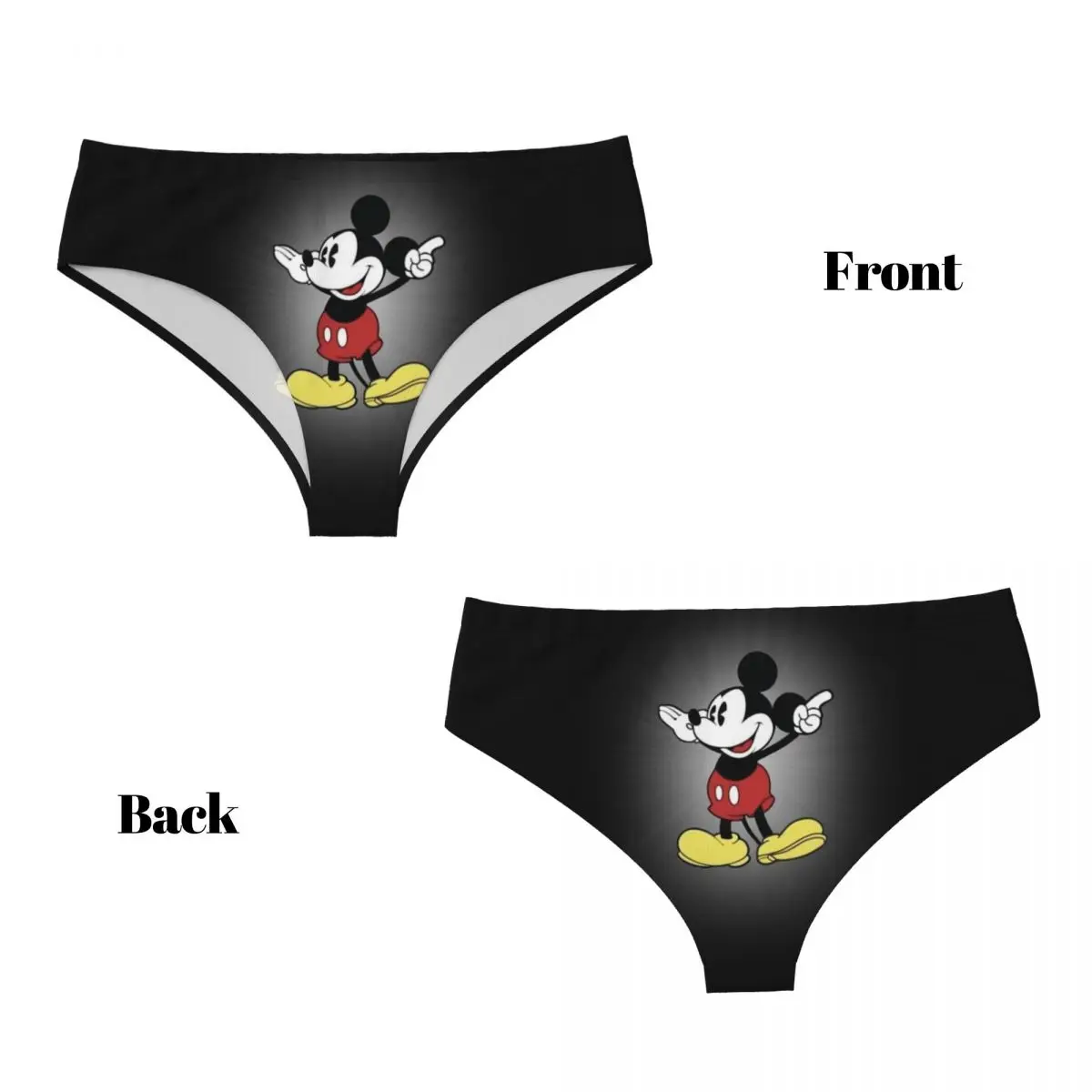 Custom Mickey Mouse Brief Panties Womens Breathable Underwear