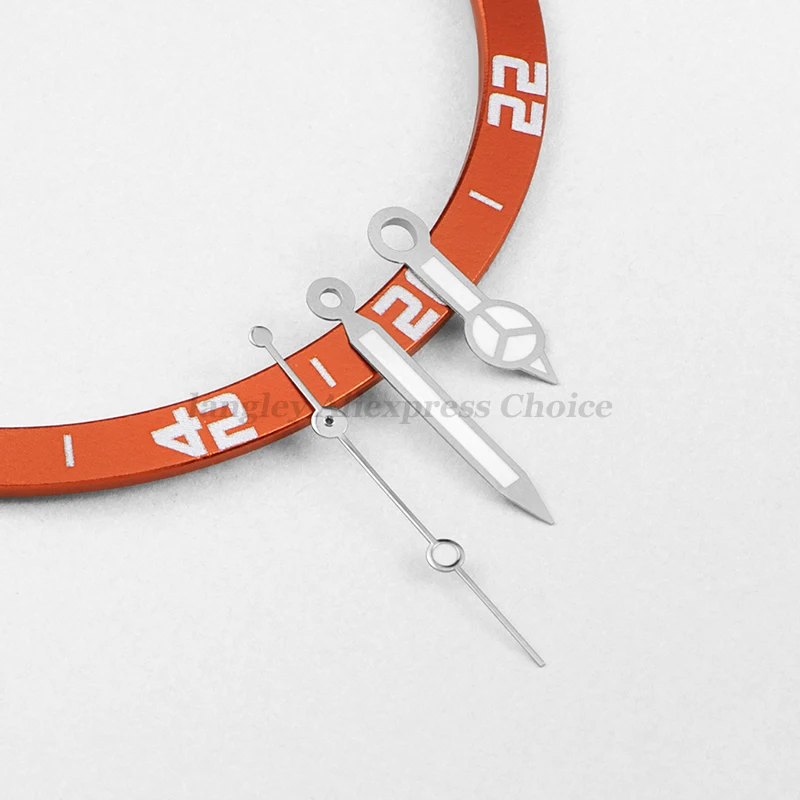 Silver Diver Watch Aiguille Hands Green Lume Needles Watch Accessories Suitable for NH35/NH36/4R/7S Mercedes Style Watch Hands