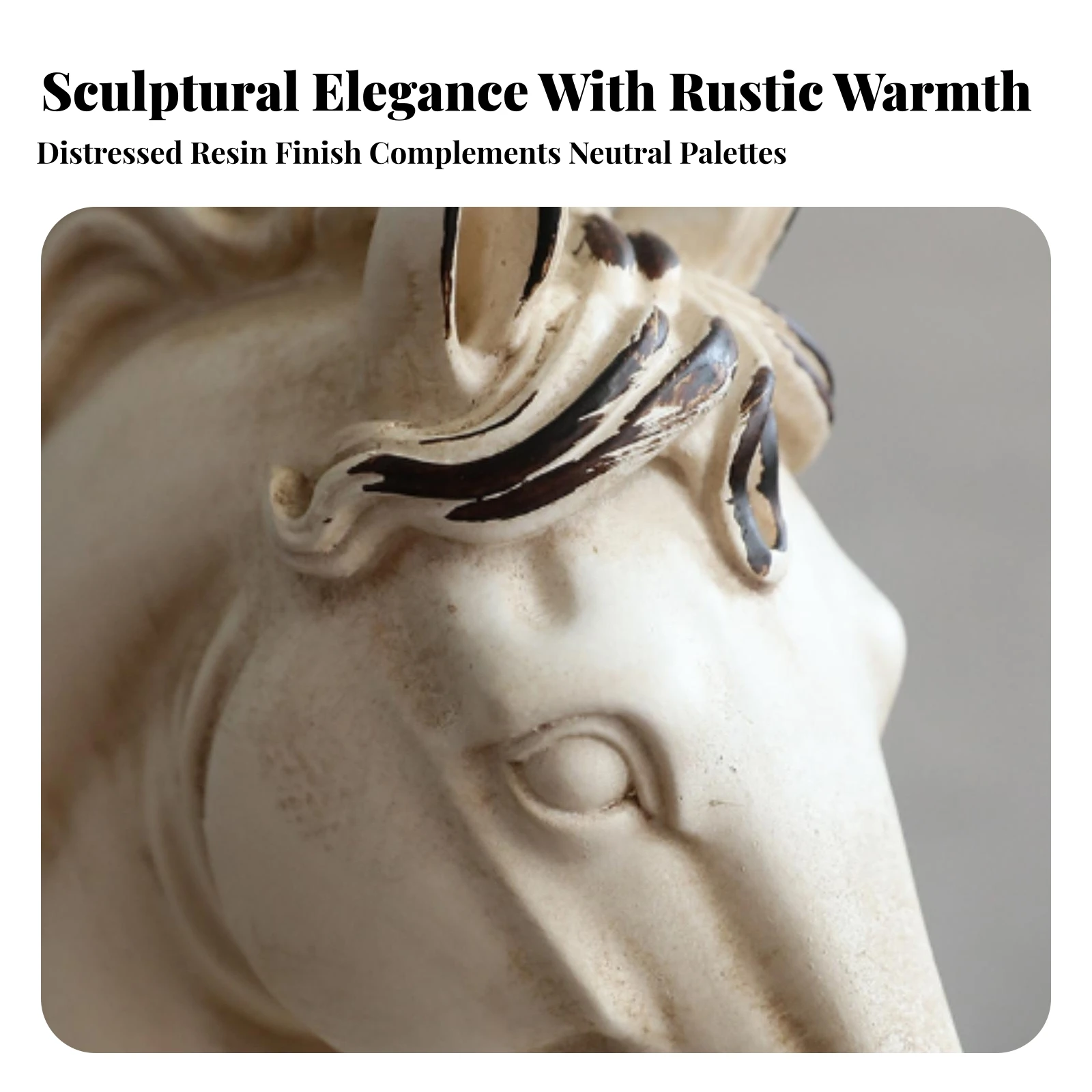 Horse Head Bust Rustic Horse Bust Shabby Chic Retro for Collectors, Bookshelf, Mantel
