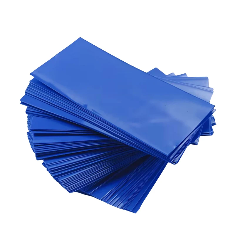 100 pcs/lot Battery Wrap Sleeve Heat Shrink Shrinkable Tube Insulated Battery Skin Blue PVC 21700 Protector Cover Pipe