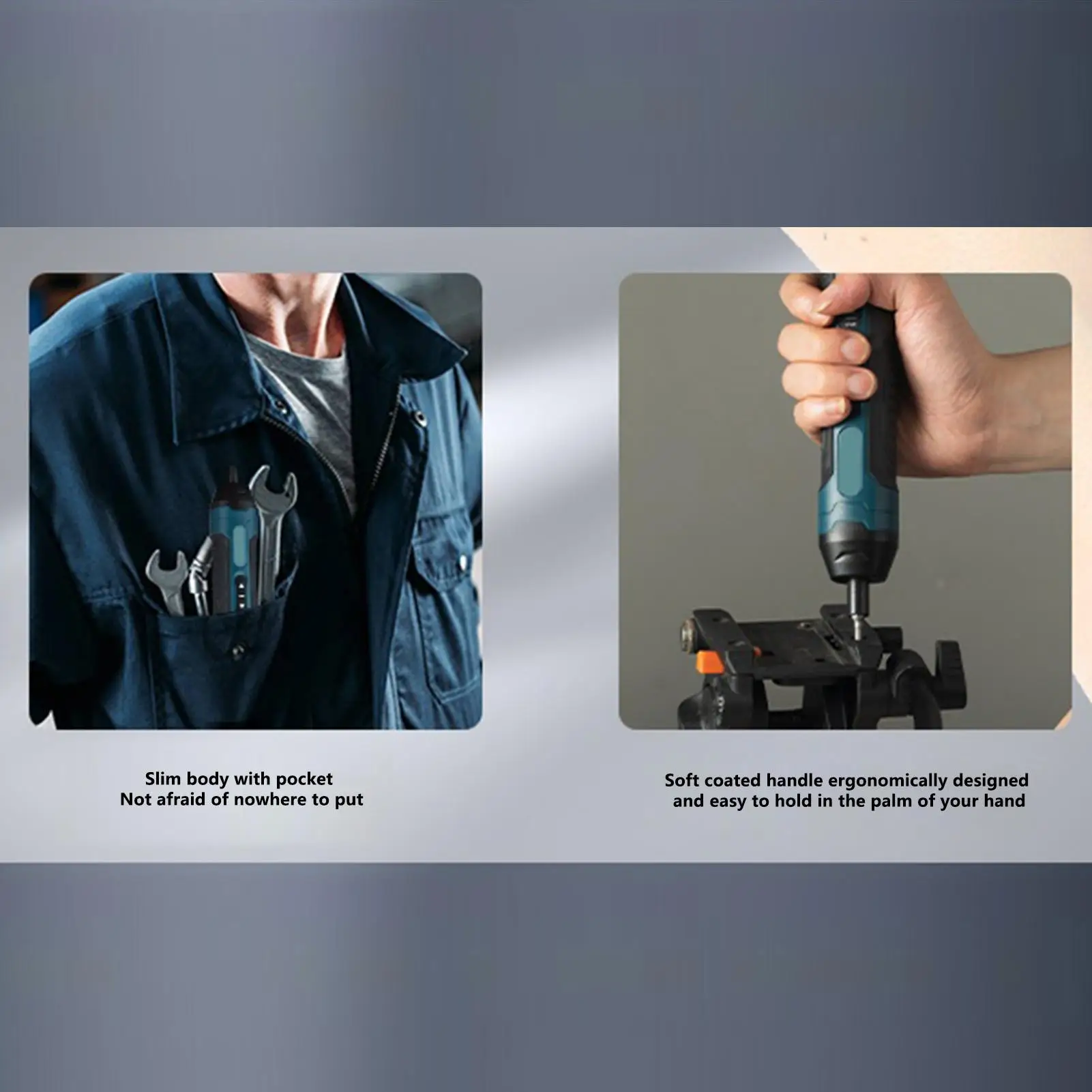 Power Screwdriver Professional Magnetic Comfortable Grip Mini Electric Screwdriver With Light For Electrician Mechanic Home