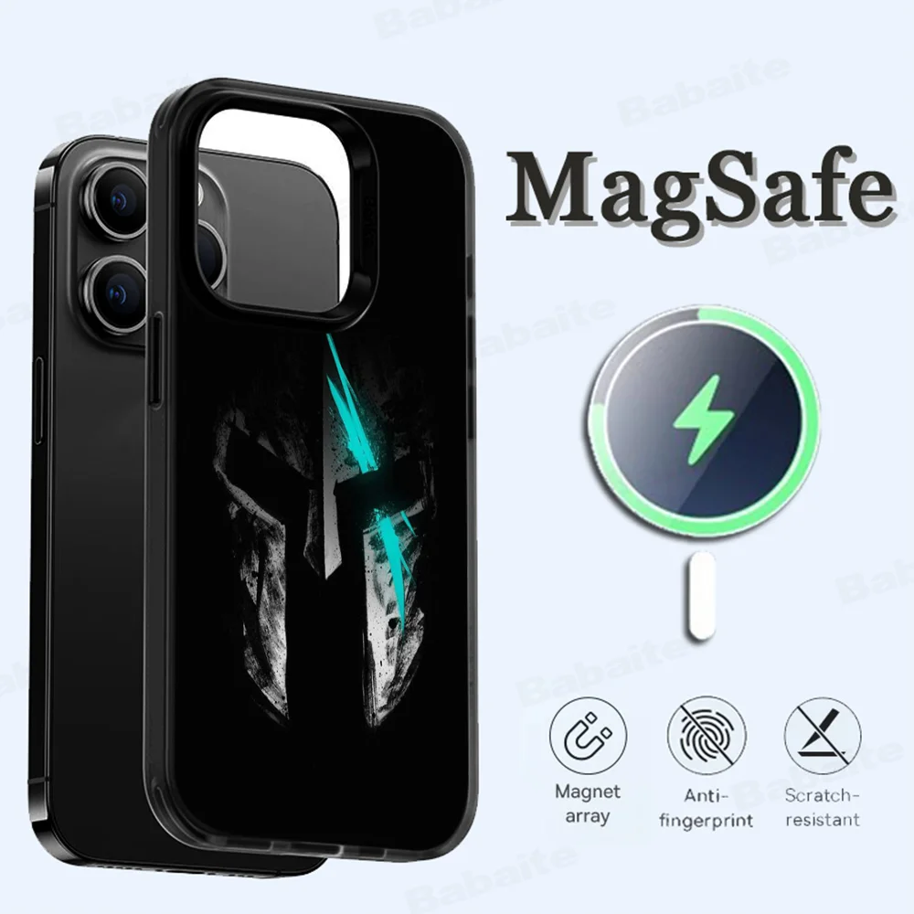 Spartan Phone Case Magesafe Magnetic Wireless Charge Case For IPhone 16 11 12 13 14 15 Pro Max Plus Mini