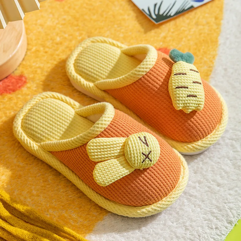 New Kids Home Slippers Winter Warm Shoes Girls Slippers Casual Flat Children Cartoon Baby Boys Autumn Indoor Bedroom Shoes Home