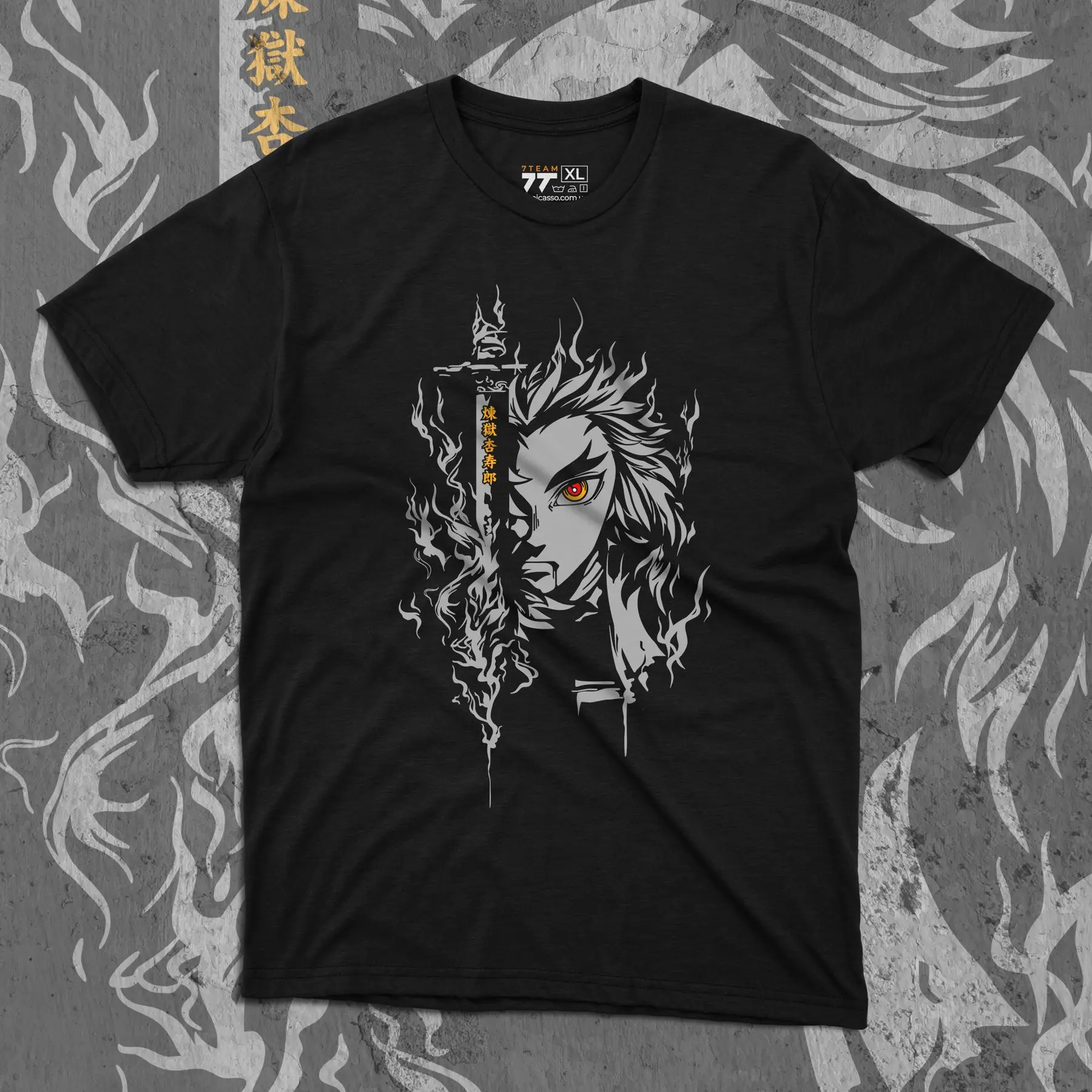 T-shirt with Demon Slashing Blade print - Rengoku