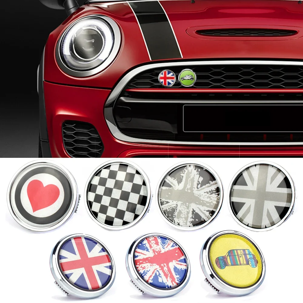 New For MINI Cooper S JCW Countryman Clubman Metal 3D Front Grill Emblem Badge Car Logo Exterior Decoration Accessories Styling