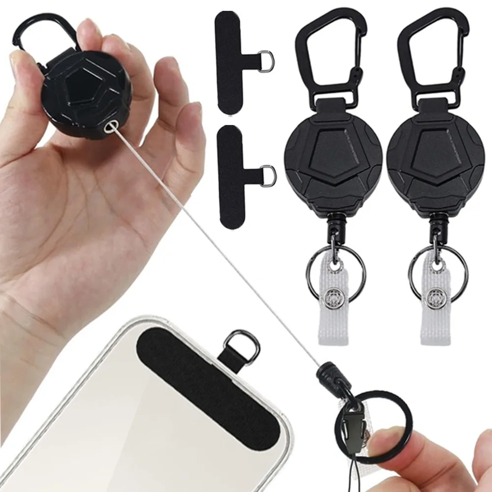 

Portable Retractable Keychain Strap Holder with Phone Tether Clip Fastener Cord Ring for Outdoor Mountain Climbing Phone Lanyard