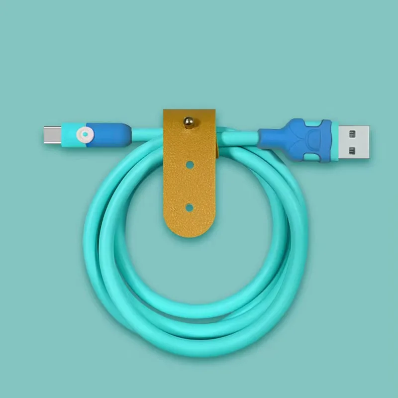 6A USB C كابل السائل لينة سيليكون بيانات الحبل شحن سريع لسامسونج هواوي Xiaomi 1M 1.5M 2M سلك شاحن الهاتف المحمول #6