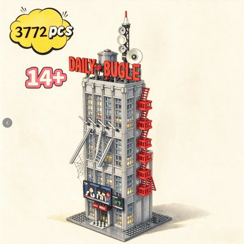 IN STOCK new 3772PCS Bricks Daily Bugle Building Compatible MOC Building Blocks Anniversary Sets  Birthday Christmas Gifts