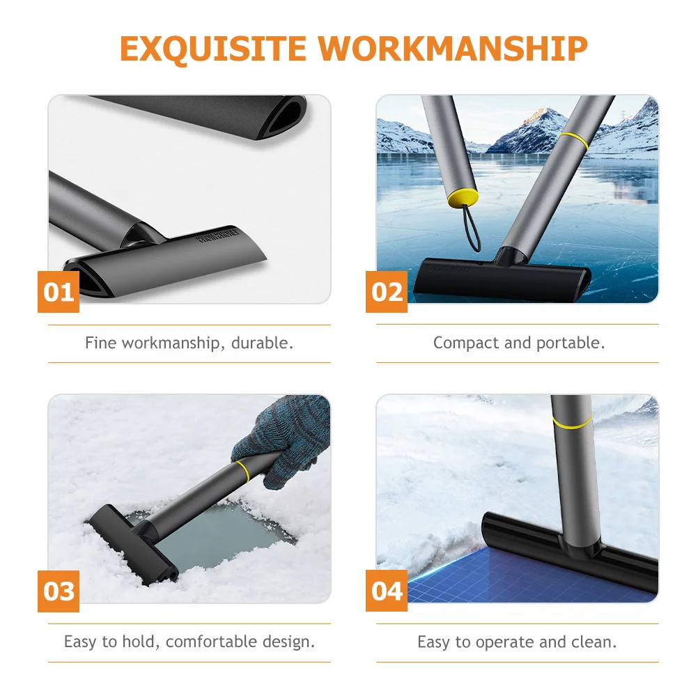 

Car Snow Scraper Compact Ice Remover For Windshield Windows Portable Snow Removal Tool Hanging Design Automotive Grade