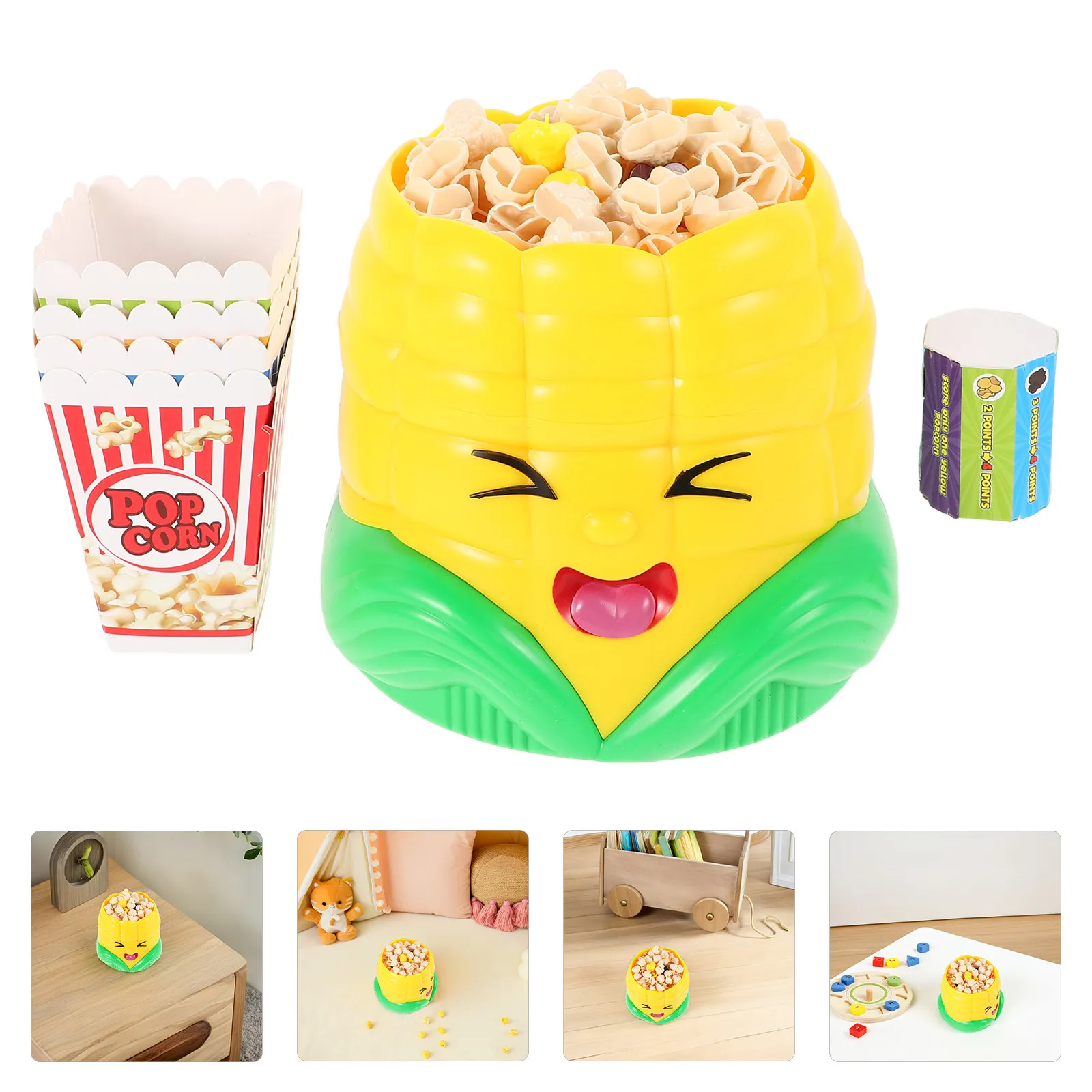 1Set Popcorn Catching Desktop Prank Corn Design Fun for Family Parties Office Breaks Interactive Game Faux Corn Stalks