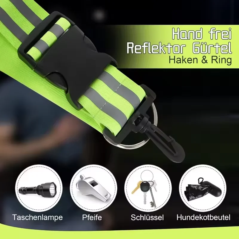 Cinghie riflettenti Abbigliamento da ciclismo per corsa notturna Fascia elastica per polso con tracolla di sicurezza regolabile per adulti e bambini
