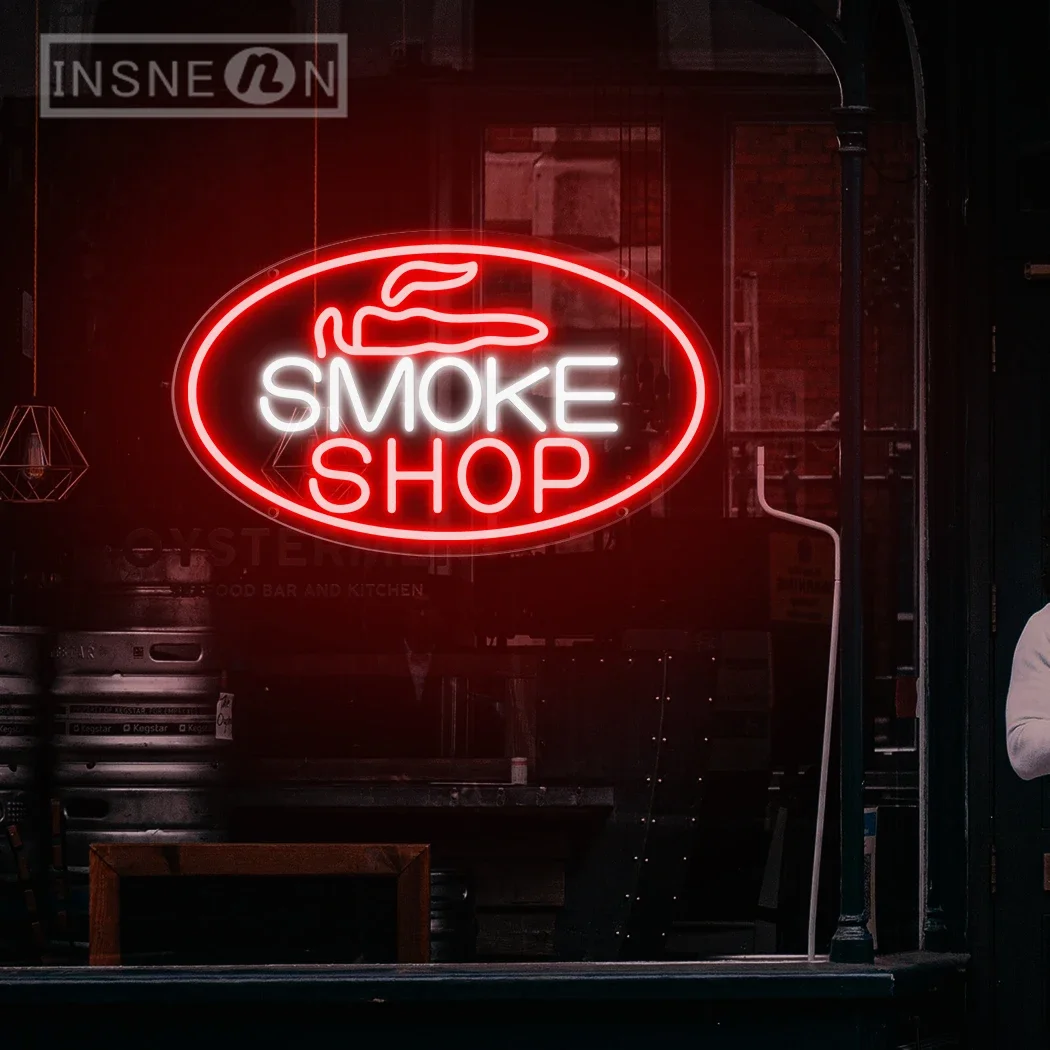 Smoke Shop neonowe znaki LED do Tobacco Shop Shopping Mall Man Cave reklama dla dymu Dekoracja ścienna sklepu neonowe światła