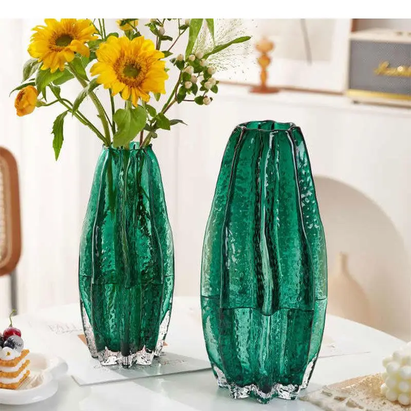 Imitate Carambola Glass Vase Hydroponics Flower Pots Shape Vases Artificial Flowers Decorative Floral Arrangement