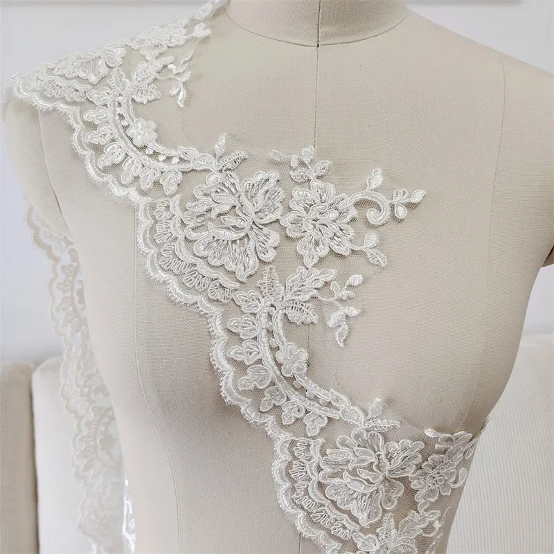 3 ياردة/مجموعة عالية الجودة الأبيض رايون زهرة الحدود الدانتيل تقليم الحجاب الزفاف الستار الملابس الدانتيل مفرش المائدة DIY بها بنفسك اكسسوارات
