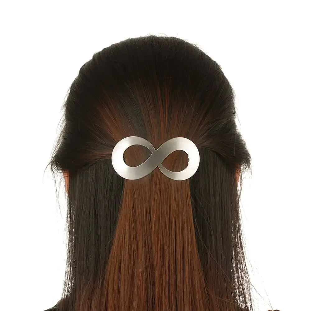 إكسسوارات شعر مربعة هندسية جديدة، مقابض شعر معدنية، مشبك شعر هندسي للفتيات، مشبك ذيل الحصان