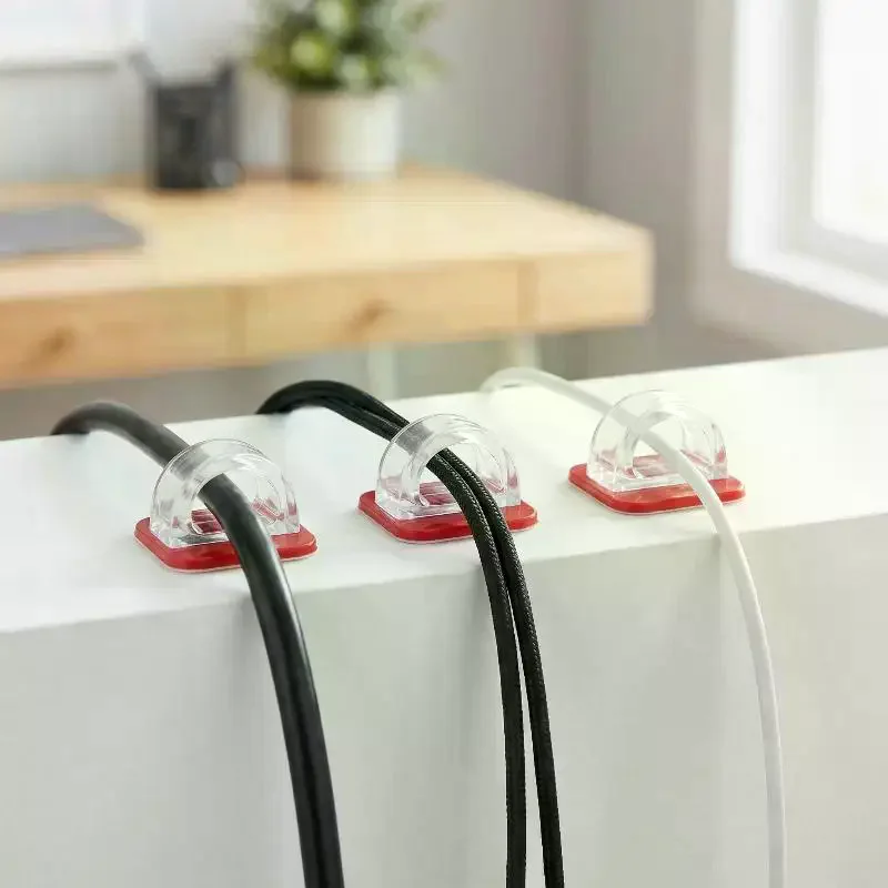 20/50PCS Cable Clips Self Adhesive Cord Management Black Wire Organizer Clamp Car Wire Accessories