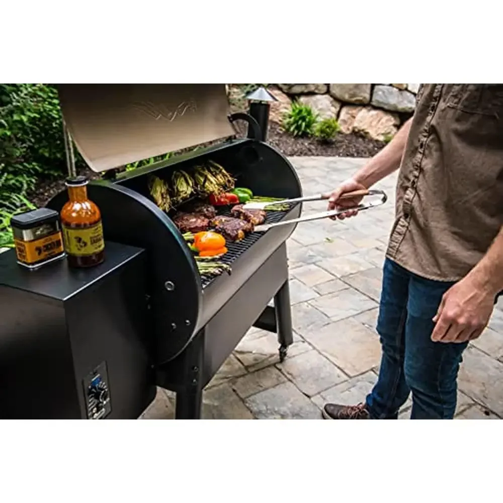 Grills Pro 34 Electric Wood Pellet Grill and Smoker Bronze 884 Square Inches Cook Area 450 Degree Max Temperature Meat Probe