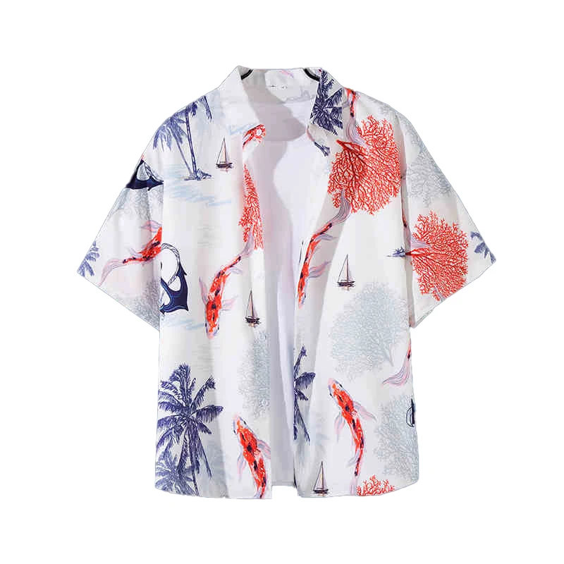 الصيف شاطئ البحر زهرة قميص فضفاض عادية قصيرة الأكمام قميص الشاطئ قميص هاواي صيفي السفر عطلة الرجال عادية Vintage الرجال تيز