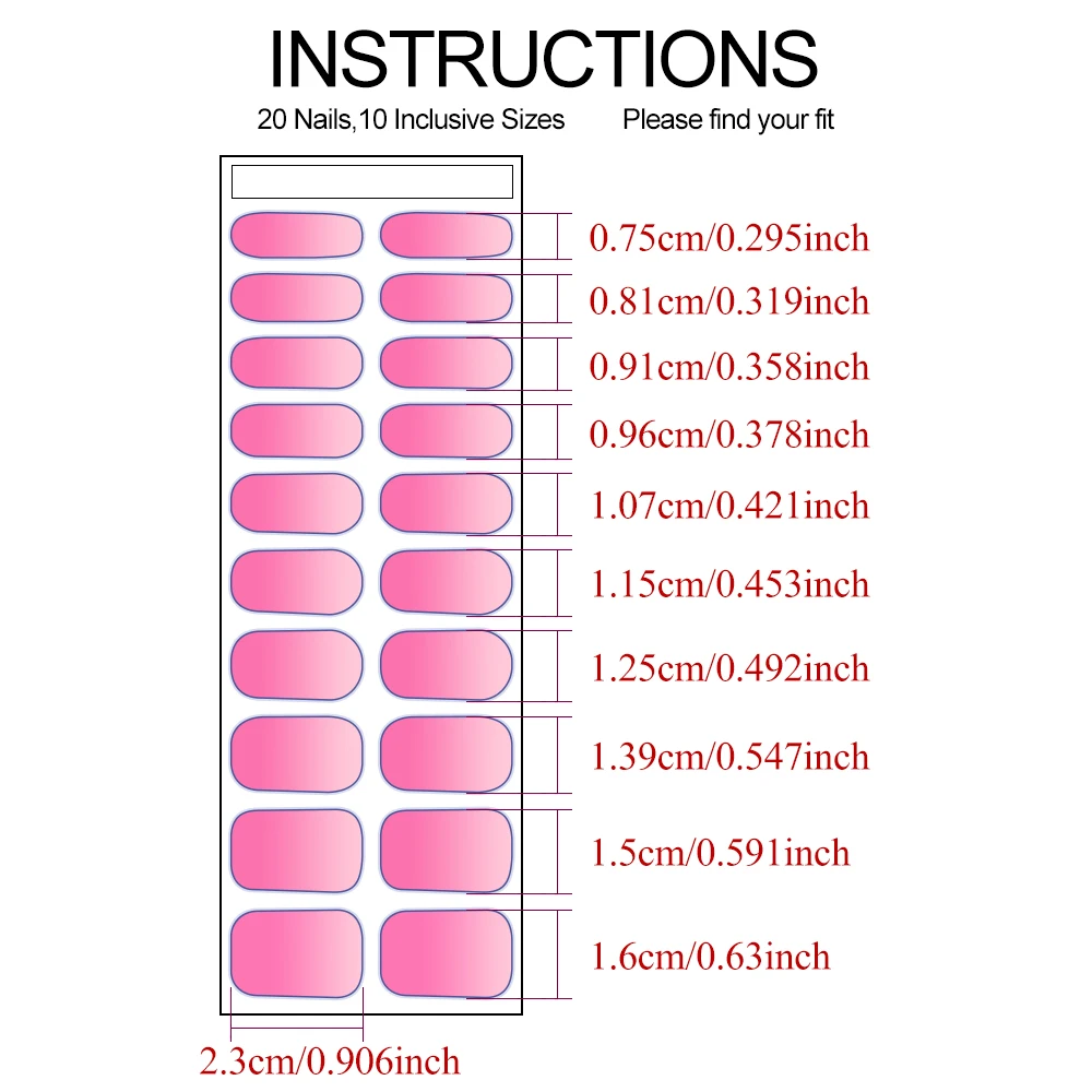 20Tips DIY Nails Stickers Fairy Full-Cover Gel Nail Art Strips Cured with UV LED Lamp By 60 Seconds Classic Designs Manicure