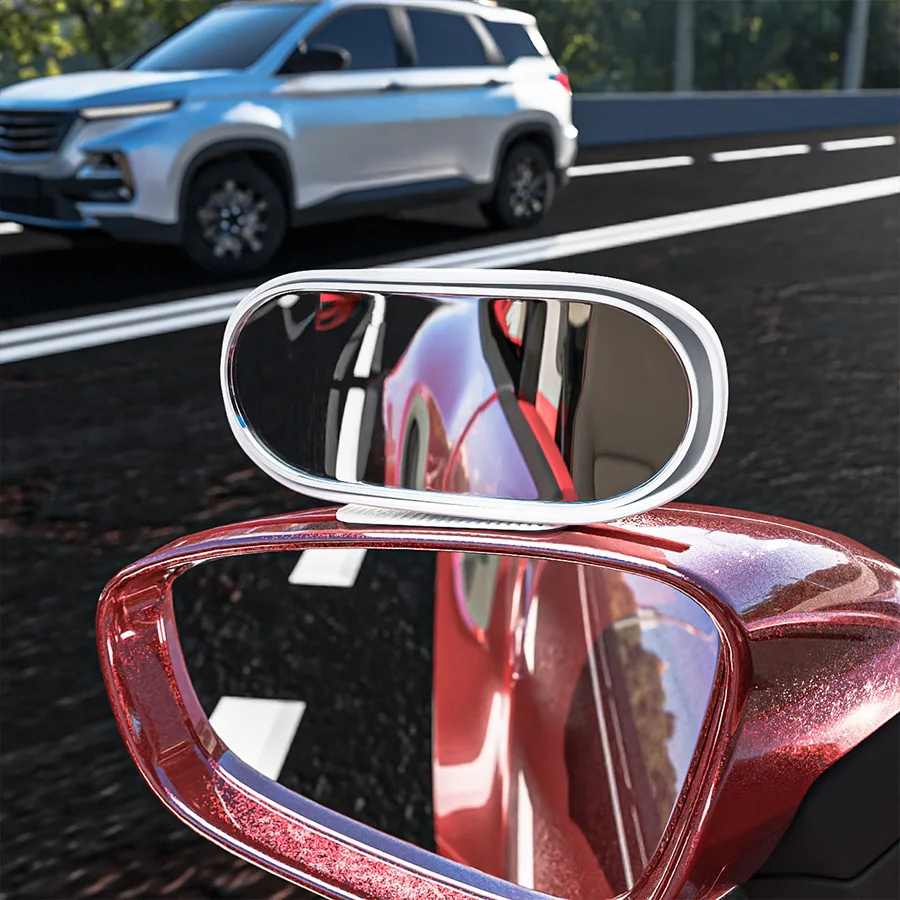 1pc espelho retrovisor do carro auxiliar de vidro hd espelho de auxílio ao estacionamento de 360 graus grande angular espelho de ponto cego do carro rotação ajustável