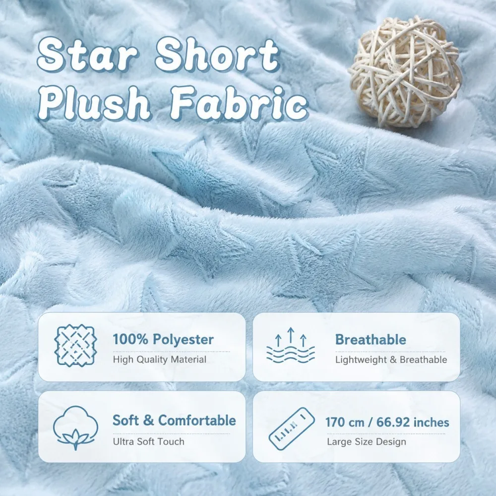 Heart Star Velour Pattern Plush Fabric 150x100cm Ultra-Soft Short Pile Sold By The Metre Polyester Fabric DIY Plush Blanket