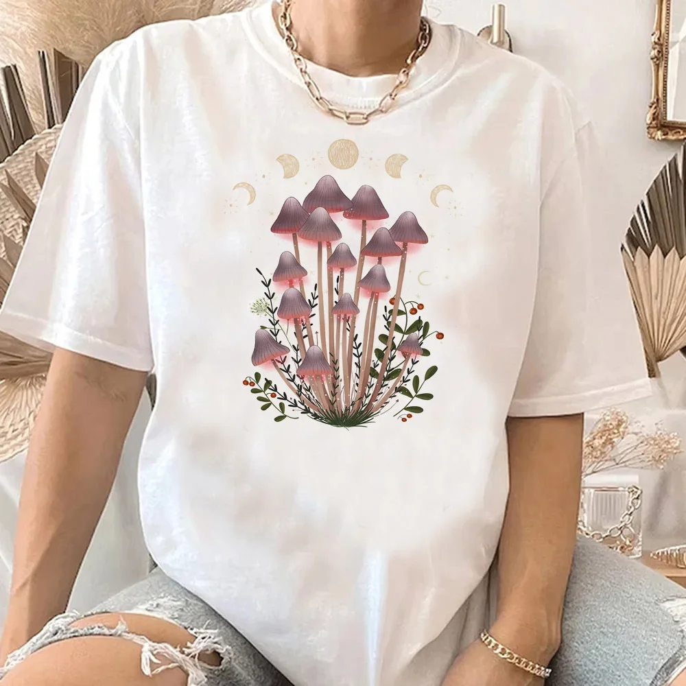 Goblincore top tees girl 80s University Psychedelic women shirt streetwear Comfortable harajuku graphic