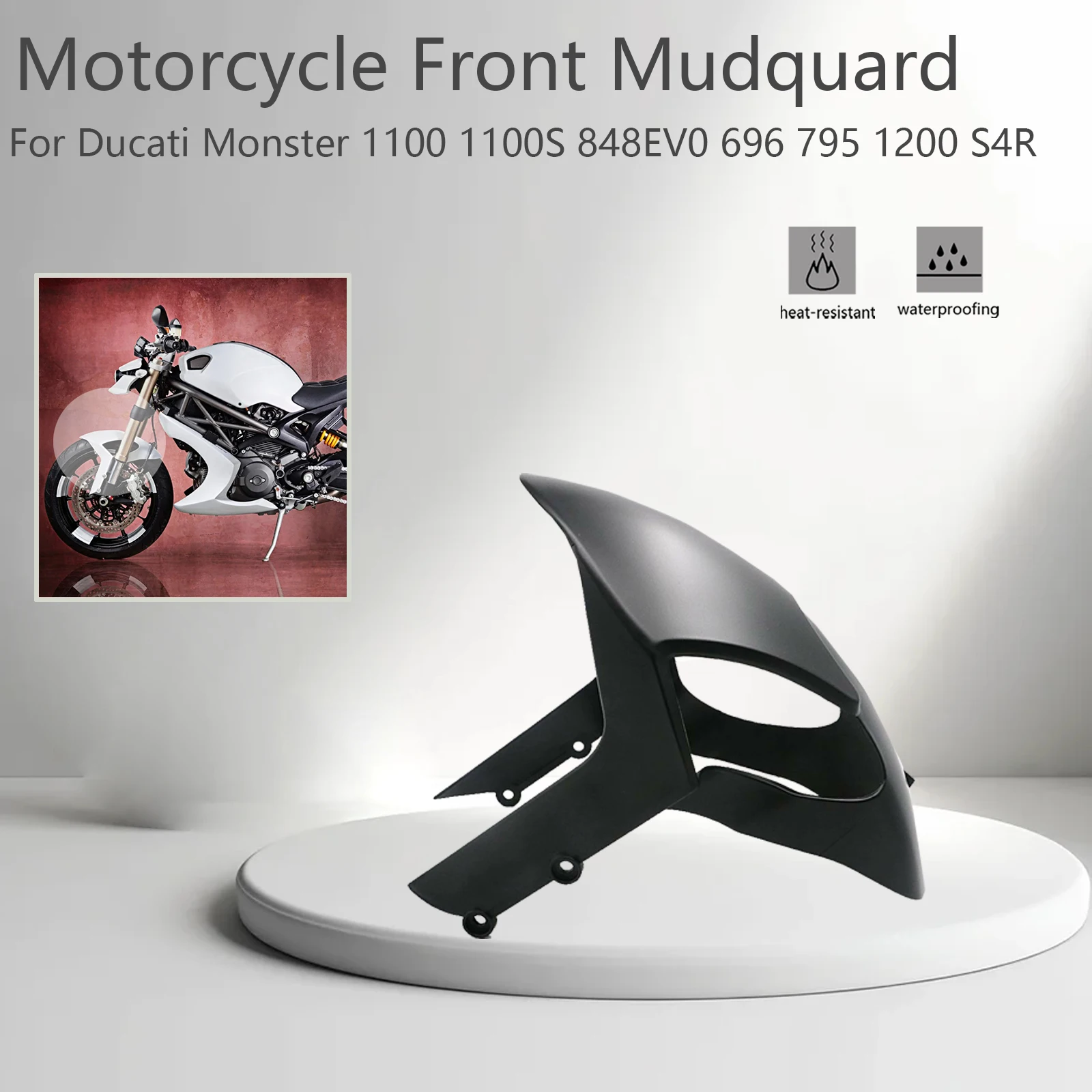 

Motorcycle Front Mudguard For Ducati Monster 696 795 796 848EVO 1200 S4R 1100 1100S Mud Splash Guard Flap High Quality Fender