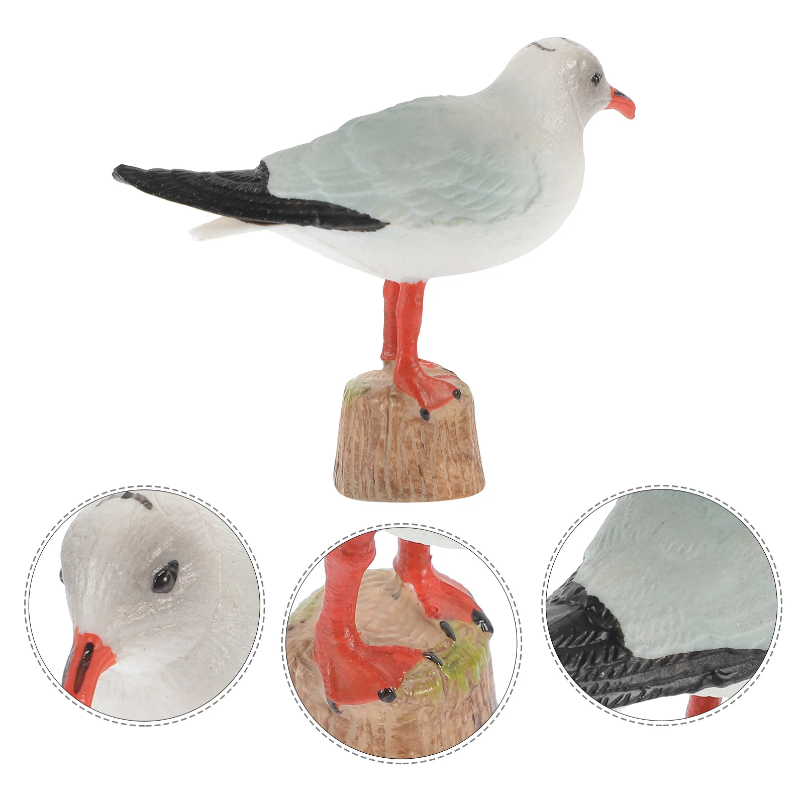 Red-billed Model Beach Toy Nautical Seagull Figurine Decoration Sculpture Statue Miniature Set