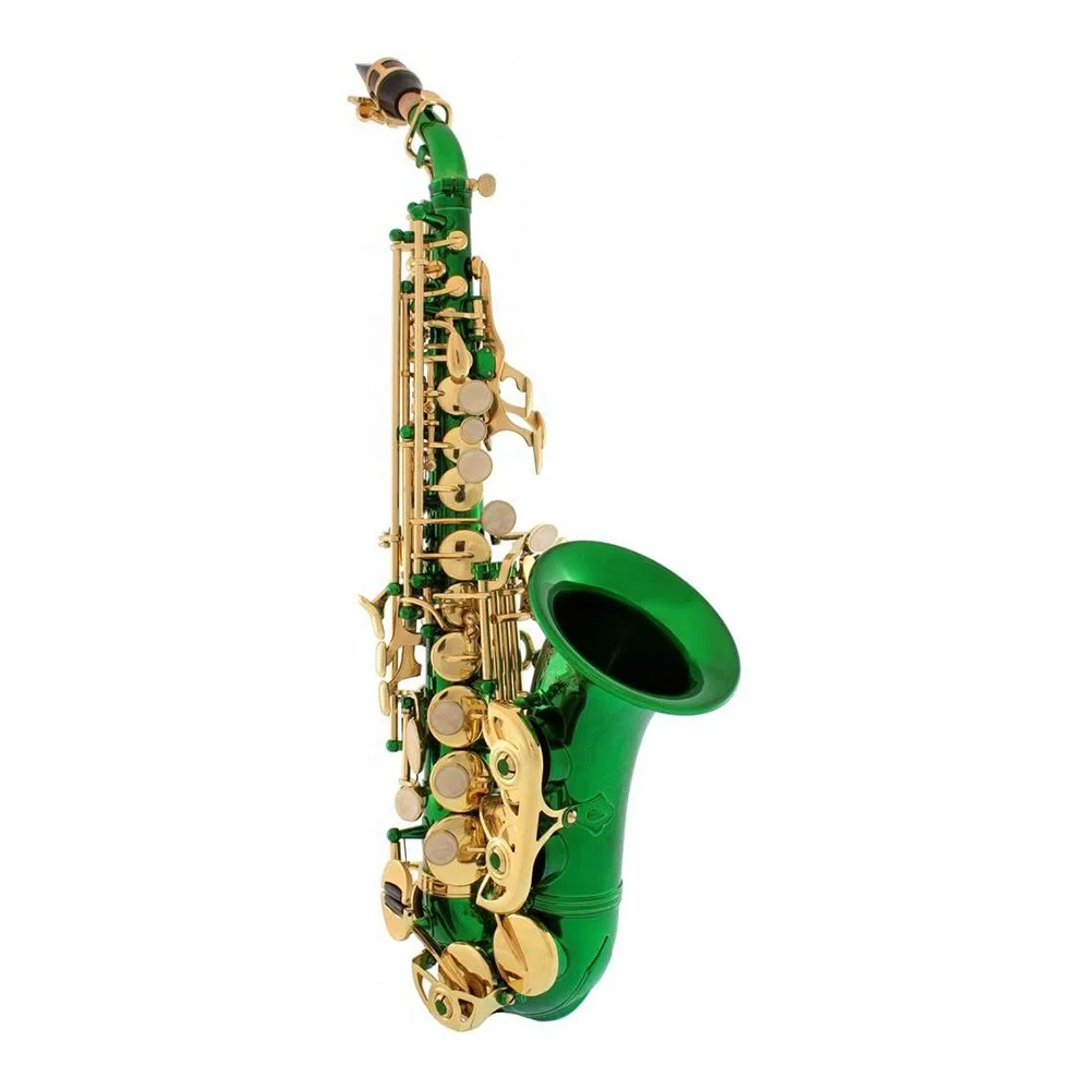 

Cheap Green Body Curve Bell Soprano Saxophone BB Tone Adjustable Foldable Woodwind Instrument With Waterproof Case Sale