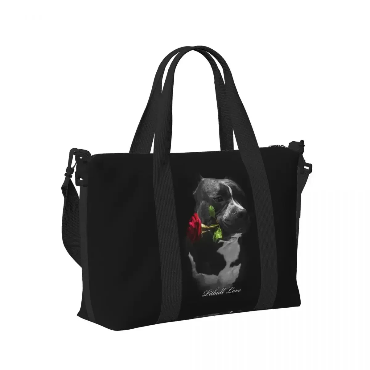 Staffordshire Bull Terrier Dog EBT Love Beach Travel Bag Large Capacity Tote Bags for Gym Women Shopping Duffle Shoulder Bag