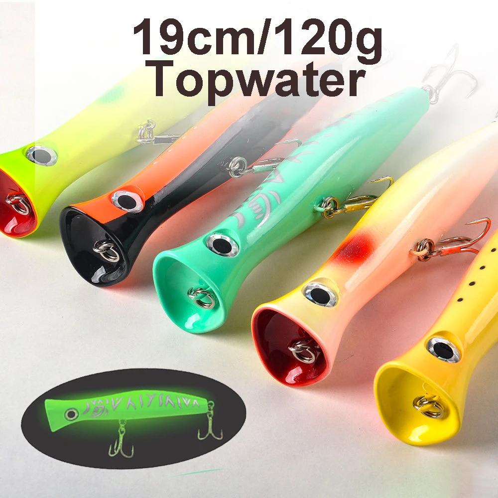 

120g 190mm Big Game Popper Hard Bait Luya Lure Fishing Swimbait Jerkbait Wobbles Tackle Drag Marlin Tuna Trolling for Seawater