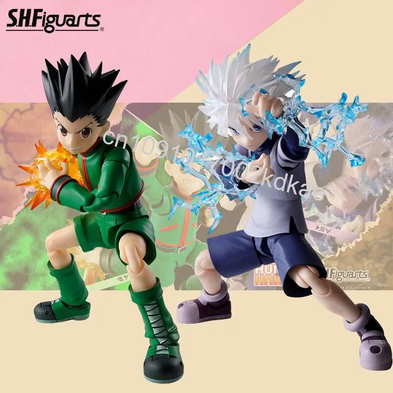 

In Stock BANDAI S.H.Figuarts Anime Hunter x Hunter Killua Zoldyck Gon Freecss Figure Anime Modle Toys Collections Gift Original