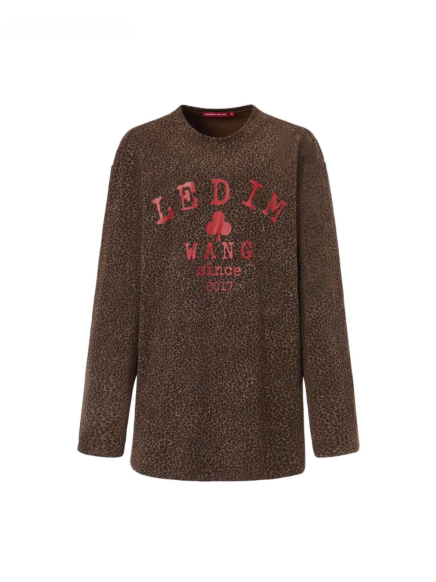 

LEDIM WANG Retro Leopard Print T-irt Women's Casual Loose Long Sve Top Ci Walk Travel Commute Daily Cotton Blend