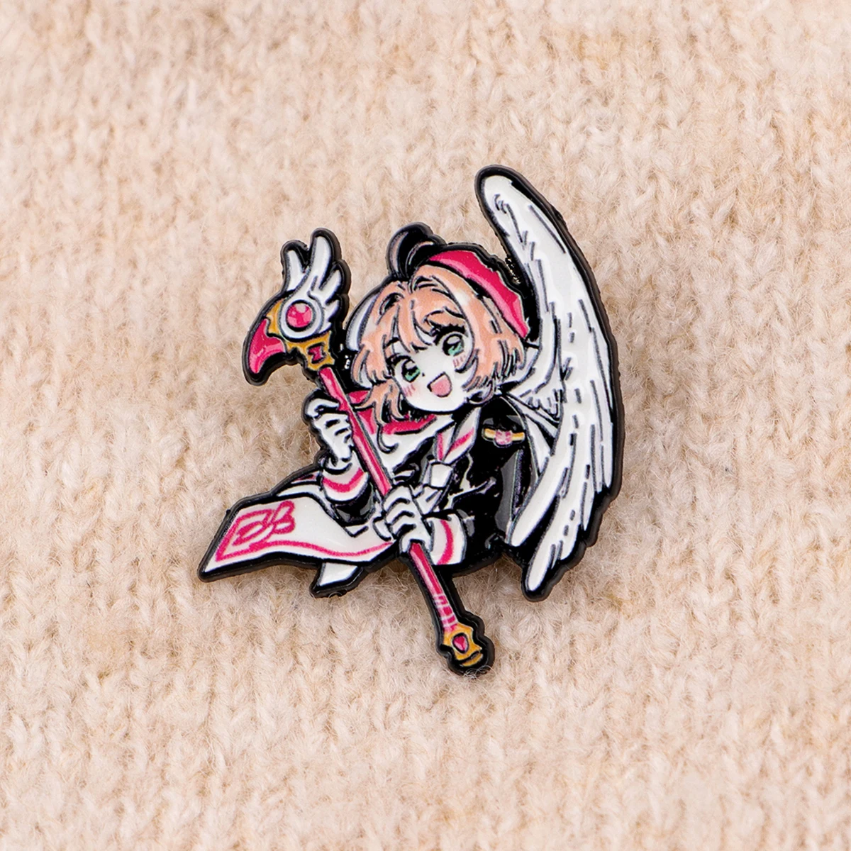 かわいい猫エナメルピン漫画少女ブローチバックパック用バッジジ - Embroidery Illustration のレビューと価格
