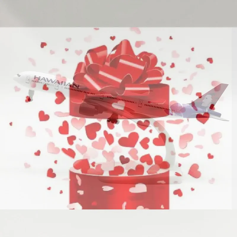 

Модель самолета Boeing 777 авиакомпании Hawaiian Airlines, 20 см, из сплава, с шасси, коллекционная игрушка для детей, подарок