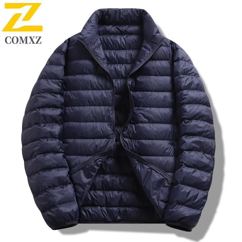 COMXZ Men's Down Jacket New Solid Color Ski Trip Warm Street Look Puffer Jacket Snow Adventure Minimalist Design Winter Jacket